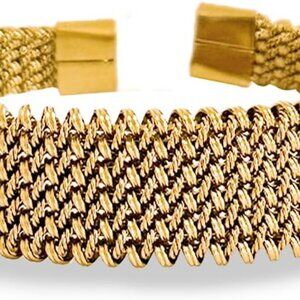 Women's 18K Gold Stainless Steel Bangle Set Hypoallergenic Gift Box